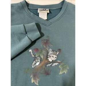 Vintage Northern Reflections Sweatshirt Womens Large Cats Kitten Granny Cottage